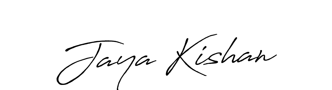 How to make Jaya Kishan name signature. Use Antro_Vectra_Bolder style for creating short signs online. This is the latest handwritten sign. Jaya Kishan signature style 7 images and pictures png