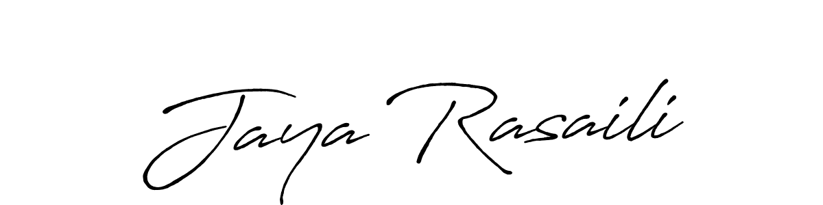 Use a signature maker to create a handwritten signature online. With this signature software, you can design (Antro_Vectra_Bolder) your own signature for name Jaya Rasaili. Jaya Rasaili signature style 7 images and pictures png