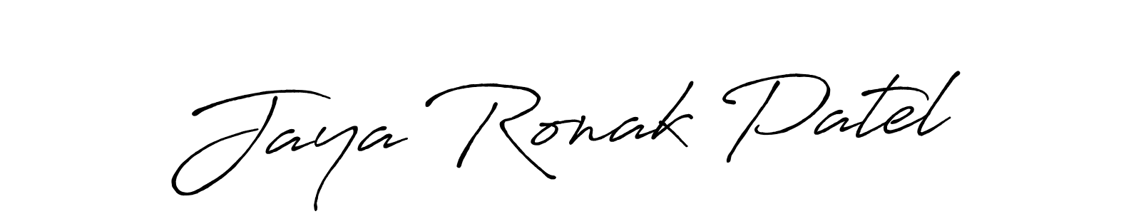 How to make Jaya Ronak Patel name signature. Use Antro_Vectra_Bolder style for creating short signs online. This is the latest handwritten sign. Jaya Ronak Patel signature style 7 images and pictures png