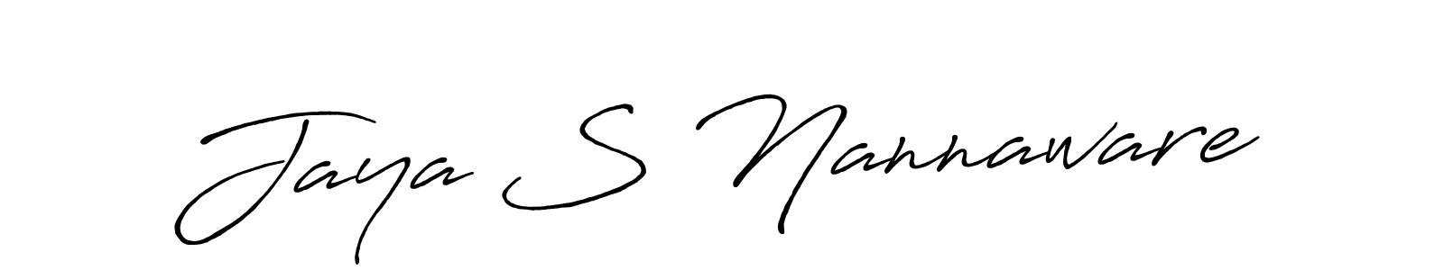 Make a beautiful signature design for name Jaya S Nannaware. Use this online signature maker to create a handwritten signature for free. Jaya S Nannaware signature style 7 images and pictures png