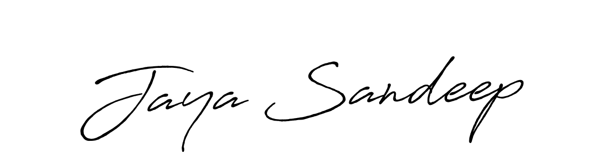 Also we have Jaya Sandeep name is the best signature style. Create professional handwritten signature collection using Antro_Vectra_Bolder autograph style. Jaya Sandeep signature style 7 images and pictures png