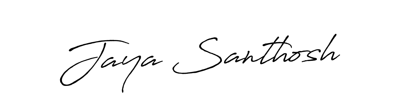 Create a beautiful signature design for name Jaya Santhosh. With this signature (Antro_Vectra_Bolder) fonts, you can make a handwritten signature for free. Jaya Santhosh signature style 7 images and pictures png