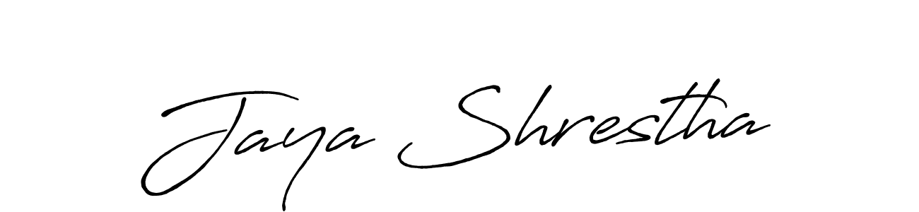 Design your own signature with our free online signature maker. With this signature software, you can create a handwritten (Antro_Vectra_Bolder) signature for name Jaya Shrestha. Jaya Shrestha signature style 7 images and pictures png