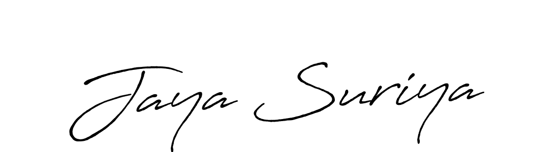 Jaya Suriya stylish signature style. Best Handwritten Sign (Antro_Vectra_Bolder) for my name. Handwritten Signature Collection Ideas for my name Jaya Suriya. Jaya Suriya signature style 7 images and pictures png