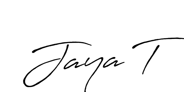 Jaya T stylish signature style. Best Handwritten Sign (Antro_Vectra_Bolder) for my name. Handwritten Signature Collection Ideas for my name Jaya T. Jaya T signature style 7 images and pictures png