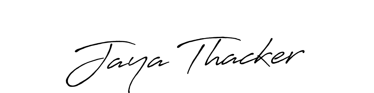 How to make Jaya Thacker signature? Antro_Vectra_Bolder is a professional autograph style. Create handwritten signature for Jaya Thacker name. Jaya Thacker signature style 7 images and pictures png