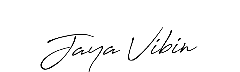 Also we have Jaya Vibin name is the best signature style. Create professional handwritten signature collection using Antro_Vectra_Bolder autograph style. Jaya Vibin signature style 7 images and pictures png