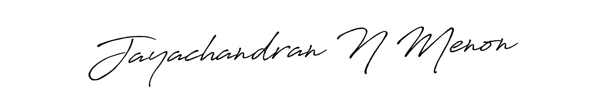 Create a beautiful signature design for name Jayachandran N Menon. With this signature (Antro_Vectra_Bolder) fonts, you can make a handwritten signature for free. Jayachandran N Menon signature style 7 images and pictures png