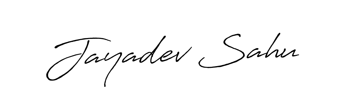 How to make Jayadev Sahu name signature. Use Antro_Vectra_Bolder style for creating short signs online. This is the latest handwritten sign. Jayadev Sahu signature style 7 images and pictures png