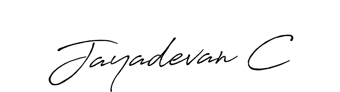 Jayadevan C stylish signature style. Best Handwritten Sign (Antro_Vectra_Bolder) for my name. Handwritten Signature Collection Ideas for my name Jayadevan C. Jayadevan C signature style 7 images and pictures png