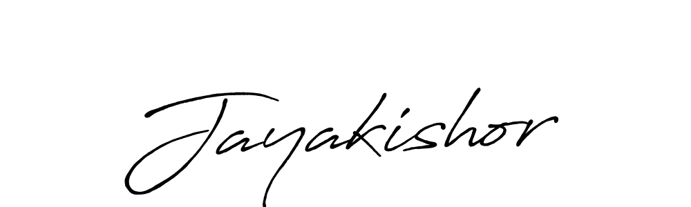 Make a beautiful signature design for name Jayakishor. With this signature (Antro_Vectra_Bolder) style, you can create a handwritten signature for free. Jayakishor signature style 7 images and pictures png