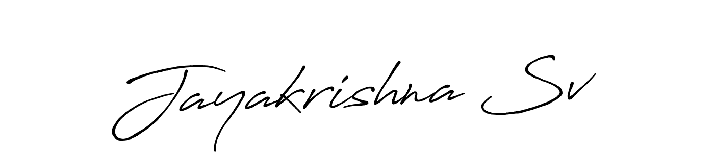 Use a signature maker to create a handwritten signature online. With this signature software, you can design (Antro_Vectra_Bolder) your own signature for name Jayakrishna Sv. Jayakrishna Sv signature style 7 images and pictures png