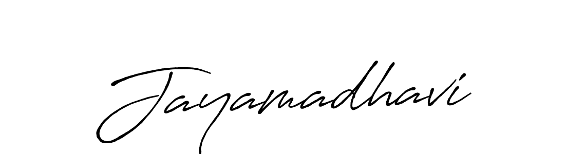 Create a beautiful signature design for name Jayamadhavi. With this signature (Antro_Vectra_Bolder) fonts, you can make a handwritten signature for free. Jayamadhavi signature style 7 images and pictures png