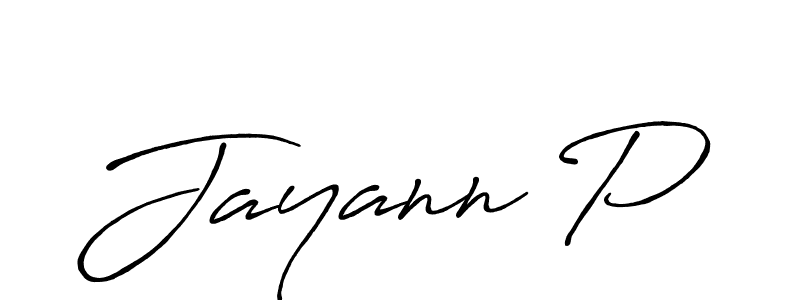 Make a beautiful signature design for name Jayann P. With this signature (Antro_Vectra_Bolder) style, you can create a handwritten signature for free. Jayann P signature style 7 images and pictures png