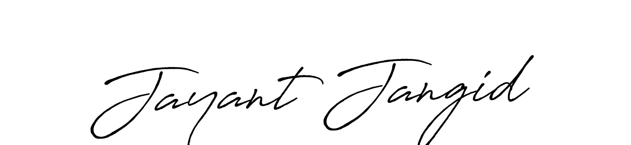 Create a beautiful signature design for name Jayant Jangid. With this signature (Antro_Vectra_Bolder) fonts, you can make a handwritten signature for free. Jayant Jangid signature style 7 images and pictures png