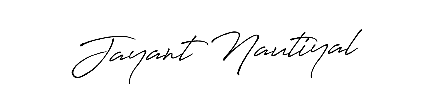 Create a beautiful signature design for name Jayant Nautiyal. With this signature (Antro_Vectra_Bolder) fonts, you can make a handwritten signature for free. Jayant Nautiyal signature style 7 images and pictures png
