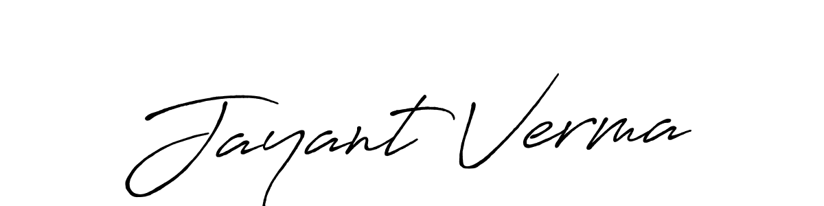 Use a signature maker to create a handwritten signature online. With this signature software, you can design (Antro_Vectra_Bolder) your own signature for name Jayant Verma. Jayant Verma signature style 7 images and pictures png