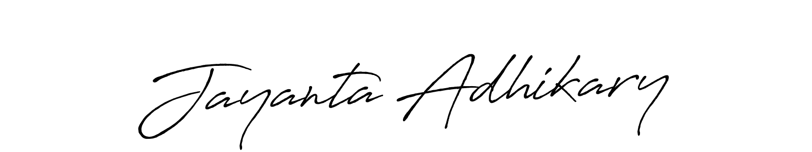 Make a beautiful signature design for name Jayanta Adhikary. With this signature (Antro_Vectra_Bolder) style, you can create a handwritten signature for free. Jayanta Adhikary signature style 7 images and pictures png