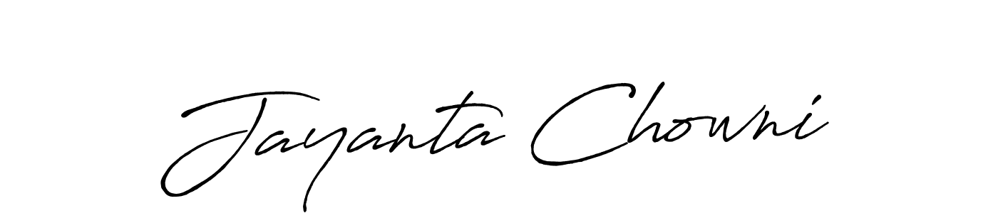 Make a beautiful signature design for name Jayanta Chowni. With this signature (Antro_Vectra_Bolder) style, you can create a handwritten signature for free. Jayanta Chowni signature style 7 images and pictures png