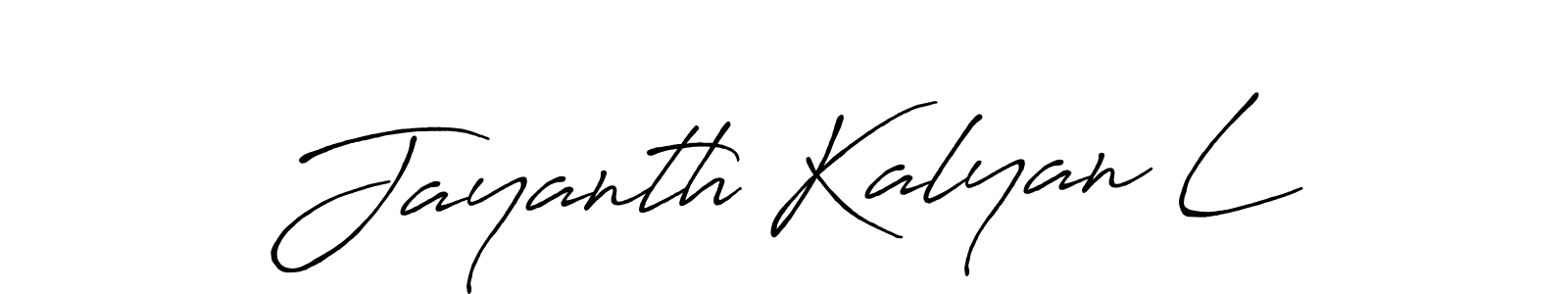 The best way (Antro_Vectra_Bolder) to make a short signature is to pick only two or three words in your name. The name Jayanth Kalyan L include a total of six letters. For converting this name. Jayanth Kalyan L signature style 7 images and pictures png