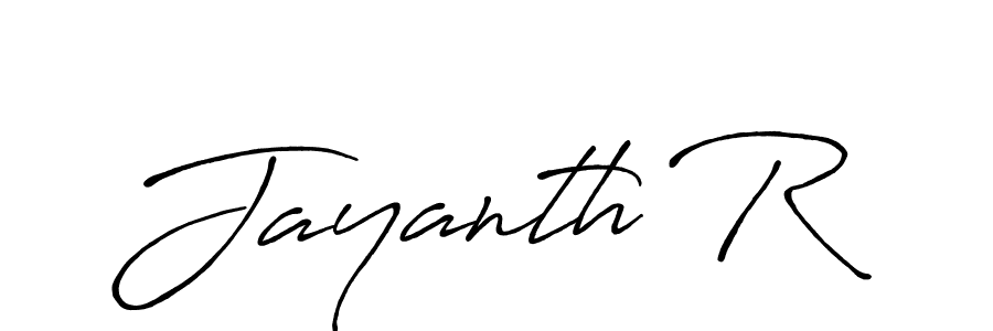 Make a beautiful signature design for name Jayanth R. With this signature (Antro_Vectra_Bolder) style, you can create a handwritten signature for free. Jayanth R signature style 7 images and pictures png