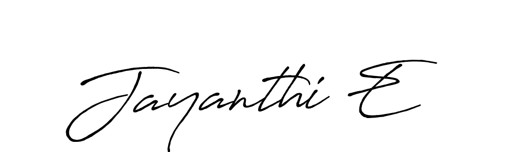 How to make Jayanthi E signature? Antro_Vectra_Bolder is a professional autograph style. Create handwritten signature for Jayanthi E name. Jayanthi E signature style 7 images and pictures png