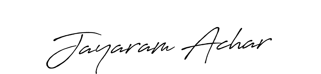 Create a beautiful signature design for name Jayaram Achar. With this signature (Antro_Vectra_Bolder) fonts, you can make a handwritten signature for free. Jayaram Achar signature style 7 images and pictures png