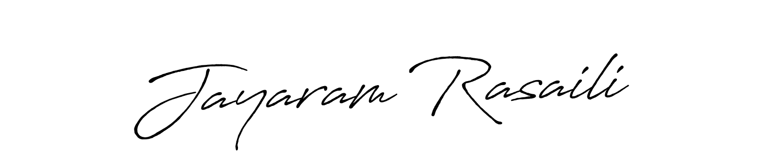 How to make Jayaram Rasaili name signature. Use Antro_Vectra_Bolder style for creating short signs online. This is the latest handwritten sign. Jayaram Rasaili signature style 7 images and pictures png