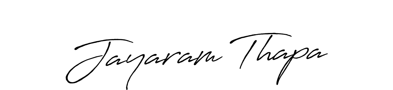 Create a beautiful signature design for name Jayaram Thapa. With this signature (Antro_Vectra_Bolder) fonts, you can make a handwritten signature for free. Jayaram Thapa signature style 7 images and pictures png
