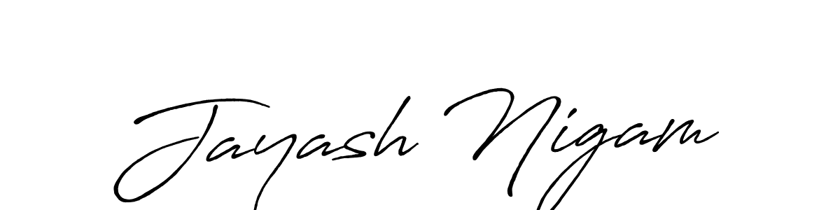 Antro_Vectra_Bolder is a professional signature style that is perfect for those who want to add a touch of class to their signature. It is also a great choice for those who want to make their signature more unique. Get Jayash Nigam name to fancy signature for free. Jayash Nigam signature style 7 images and pictures png