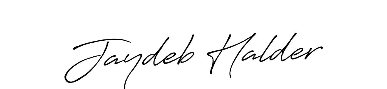 Make a beautiful signature design for name Jaydeb Halder. With this signature (Antro_Vectra_Bolder) style, you can create a handwritten signature for free. Jaydeb Halder signature style 7 images and pictures png