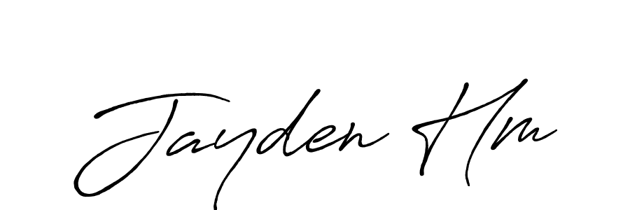 Use a signature maker to create a handwritten signature online. With this signature software, you can design (Antro_Vectra_Bolder) your own signature for name Jayden Hm. Jayden Hm signature style 7 images and pictures png
