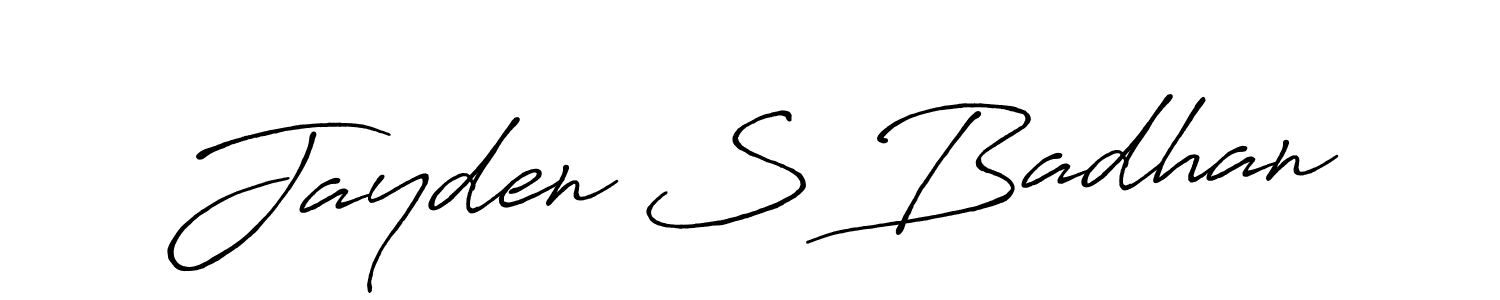 You should practise on your own different ways (Antro_Vectra_Bolder) to write your name (Jayden S Badhan) in signature. don't let someone else do it for you. Jayden S Badhan signature style 7 images and pictures png