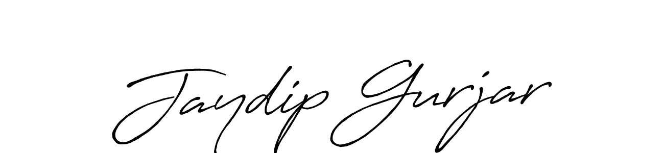 Create a beautiful signature design for name Jaydip Gurjar. With this signature (Antro_Vectra_Bolder) fonts, you can make a handwritten signature for free. Jaydip Gurjar signature style 7 images and pictures png
