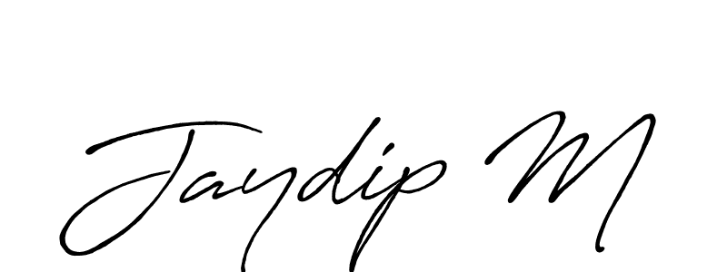 Use a signature maker to create a handwritten signature online. With this signature software, you can design (Antro_Vectra_Bolder) your own signature for name Jaydip M. Jaydip M signature style 7 images and pictures png