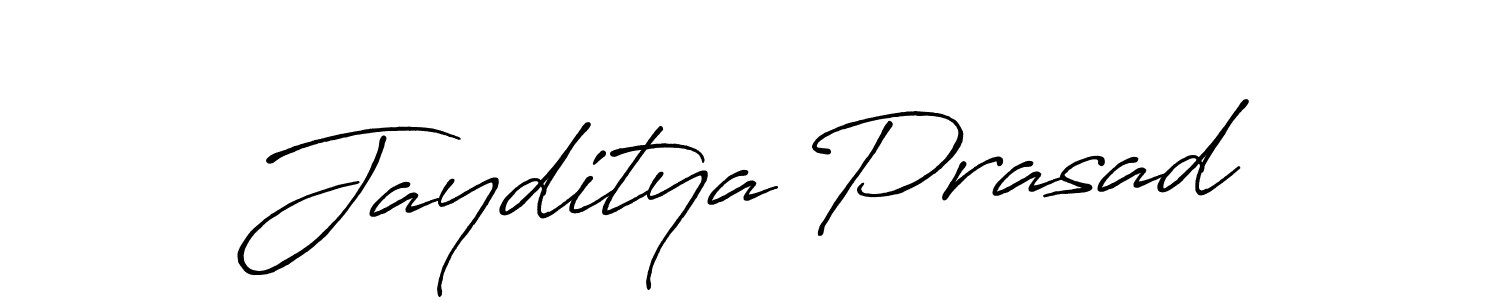 The best way (Antro_Vectra_Bolder) to make a short signature is to pick only two or three words in your name. The name Jayditya Prasad include a total of six letters. For converting this name. Jayditya Prasad signature style 7 images and pictures png