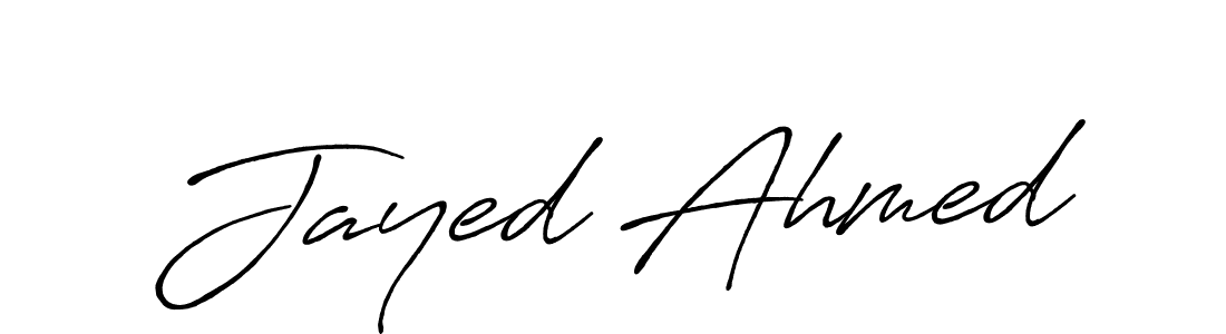 How to make Jayed Ahmed name signature. Use Antro_Vectra_Bolder style for creating short signs online. This is the latest handwritten sign. Jayed Ahmed signature style 7 images and pictures png