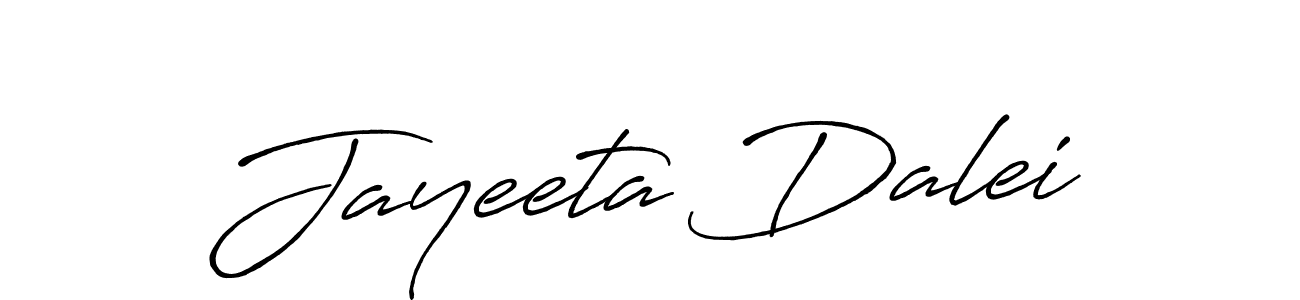 Create a beautiful signature design for name Jayeeta Dalei. With this signature (Antro_Vectra_Bolder) fonts, you can make a handwritten signature for free. Jayeeta Dalei signature style 7 images and pictures png