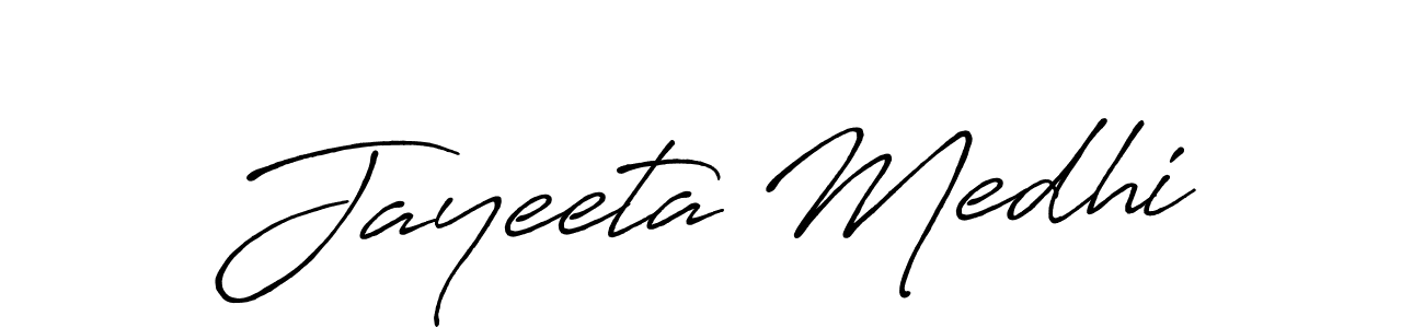 Create a beautiful signature design for name Jayeeta Medhi. With this signature (Antro_Vectra_Bolder) fonts, you can make a handwritten signature for free. Jayeeta Medhi signature style 7 images and pictures png