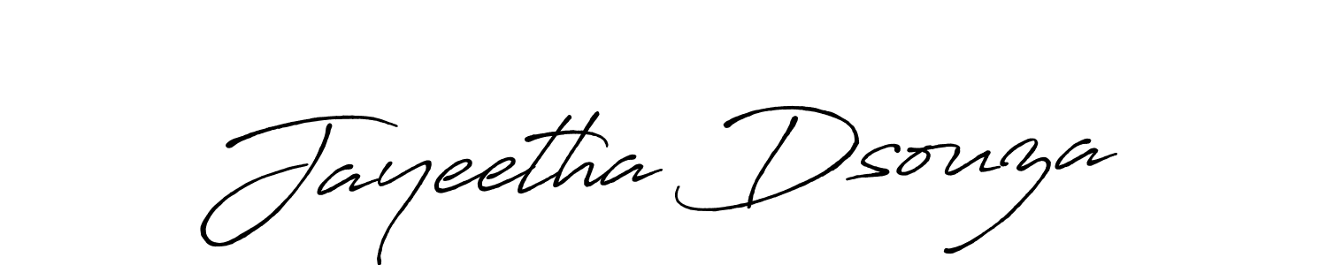 Antro_Vectra_Bolder is a professional signature style that is perfect for those who want to add a touch of class to their signature. It is also a great choice for those who want to make their signature more unique. Get Jayeetha Dsouza name to fancy signature for free. Jayeetha Dsouza signature style 7 images and pictures png