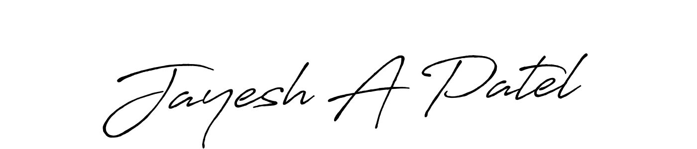 How to make Jayesh A Patel name signature. Use Antro_Vectra_Bolder style for creating short signs online. This is the latest handwritten sign. Jayesh A Patel signature style 7 images and pictures png