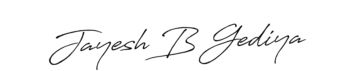 Also You can easily find your signature by using the search form. We will create Jayesh B Gediya name handwritten signature images for you free of cost using Antro_Vectra_Bolder sign style. Jayesh B Gediya signature style 7 images and pictures png