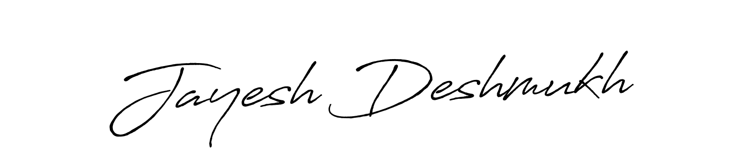 Create a beautiful signature design for name Jayesh Deshmukh. With this signature (Antro_Vectra_Bolder) fonts, you can make a handwritten signature for free. Jayesh Deshmukh signature style 7 images and pictures png