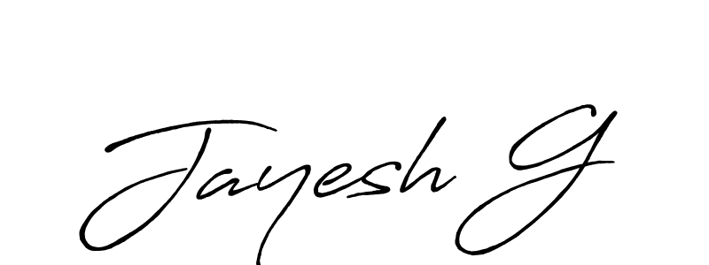 Jayesh G stylish signature style. Best Handwritten Sign (Antro_Vectra_Bolder) for my name. Handwritten Signature Collection Ideas for my name Jayesh G. Jayesh G signature style 7 images and pictures png