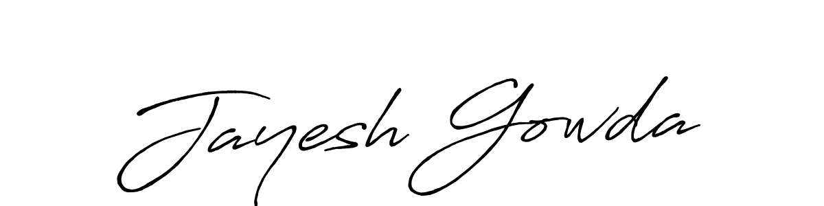 Antro_Vectra_Bolder is a professional signature style that is perfect for those who want to add a touch of class to their signature. It is also a great choice for those who want to make their signature more unique. Get Jayesh Gowda name to fancy signature for free. Jayesh Gowda signature style 7 images and pictures png