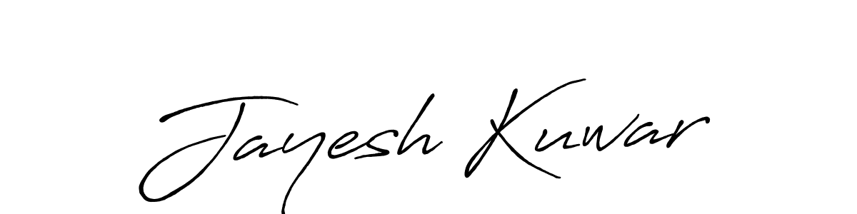 Create a beautiful signature design for name Jayesh Kuwar. With this signature (Antro_Vectra_Bolder) fonts, you can make a handwritten signature for free. Jayesh Kuwar signature style 7 images and pictures png