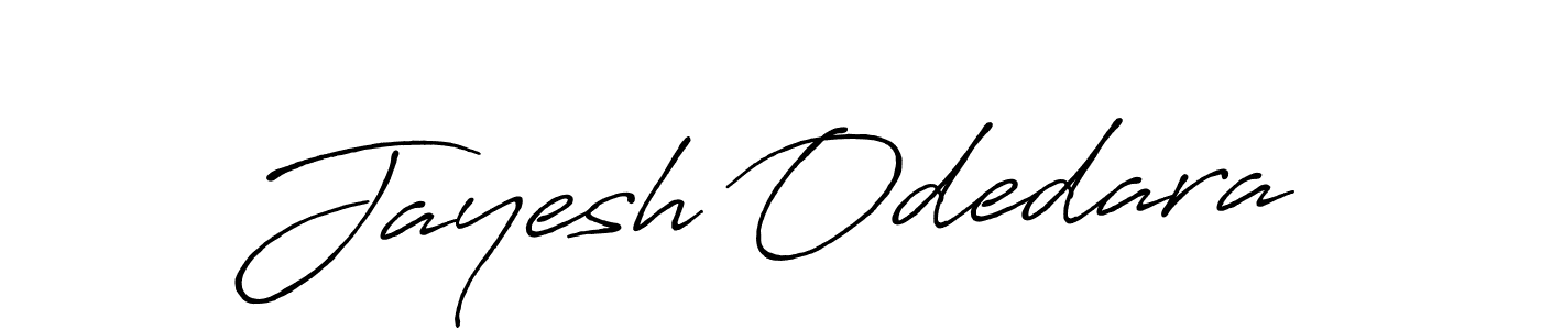 How to make Jayesh Odedara name signature. Use Antro_Vectra_Bolder style for creating short signs online. This is the latest handwritten sign. Jayesh Odedara signature style 7 images and pictures png