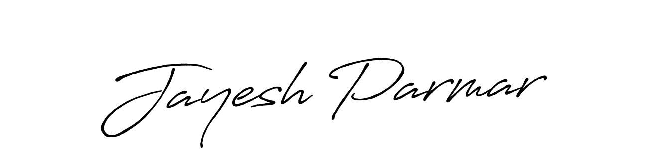 Make a beautiful signature design for name Jayesh Parmar. With this signature (Antro_Vectra_Bolder) style, you can create a handwritten signature for free. Jayesh Parmar signature style 7 images and pictures png