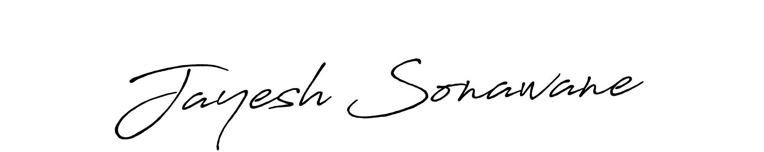 Create a beautiful signature design for name Jayesh Sonawane. With this signature (Antro_Vectra_Bolder) fonts, you can make a handwritten signature for free. Jayesh Sonawane signature style 7 images and pictures png