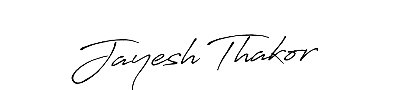 How to make Jayesh Thakor name signature. Use Antro_Vectra_Bolder style for creating short signs online. This is the latest handwritten sign. Jayesh Thakor signature style 7 images and pictures png